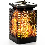 Lampa solara de gradina, flacara decorativa, senzor crepuscular, IP44, 30 lm, ABS, masterLED