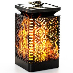 Lampa solara de gradina, flacara decorativa, senzor crepuscular, IP44, 30 lm, ABS