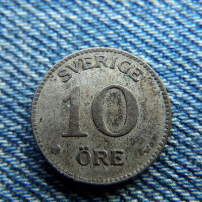 1o - 10 Ore 1927 Suedia - argint foto