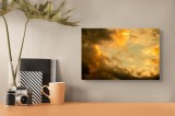 Tablou Canvas Cerul &icirc;n flăcări de seară aurie, 39 x 26 cm, CMCLASS
