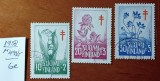 FINLANDA-1958-'' CRUCE-ROSIE''-FLORI-Serie completa-stampilat'' -Vezi-Scan
