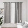 VidaXL Draperii opace aspect p&acirc;nză, cu c&acirc;rlige, 2 buc, gri, 140x175 cm