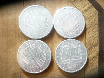 4 Monede 1000 lei 2001-2004 Brancoveanu , cal. buna - f. buna foto