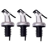 Cumpara ieftin Set 3x Dop cu picurator pentru sticle de alcool, otet, ulei, 8.5 x 3 cm, plastic cauciuc, negru argintiu