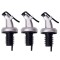 Set 3x Dop cu picurator pentru sticle de alcool, otet, ulei, 8.5 x 3 cm, plastic cauciuc, negru argintiu