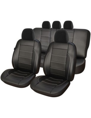 Set Huse Scaun din Piele si Alcantara Exclusive , Universale Umbrella Negru foto