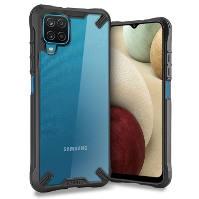 Husa Plastic - TPU Tech-Protect RZANTS pentru Samsung Galaxy A12 A125, Transparenta Neagra foto