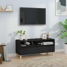 vidaXL Comodă TV, negru, 100x34,5x44,5 cm, lemn prelucrat foto