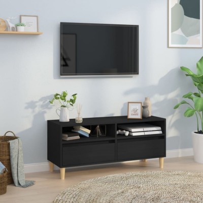 vidaXL Comodă TV, negru, 100x34,5x44,5 cm, lemn prelucrat 831894 foto