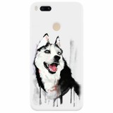 Husa silicon pentru Xiaomi Mi A1, Husky Dog Watercolor Illustration