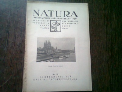 REVISTA NATURA NR.10/1929 foto