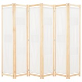 Paravan cameră, 6 panouri, crem, 240x170 x4 cm, material textil, vidaXL
