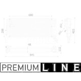 Radiator intercooler Bmw Seria 2 Active/Grand Tourer (F45/46) 2014-, X1 F48 2015-; Mini Clubman 2014-, Countryman 2017-, Mini 2014-, 680x288x48mm, MA, Mahle