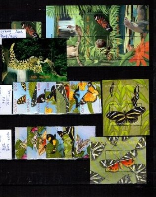 GUYANA 2002 FAUNA ANIMALE FLUTURI foto