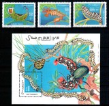 Somalia 1999, Mi #754-756 + Bl 61**, omizi, serie + colita, MNH, cota 23 &euro;!, Fauna, Nestampilat