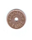 Moneda Danemarca 1 ore 1937, stare foarte buna, curata