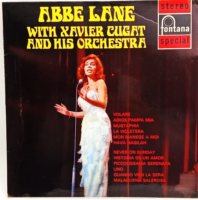 Abbe Lane With Xavier Cugat And His Orchestra NM / VG+ vinil LP disc muzica jazz latino Fontana UK 1968