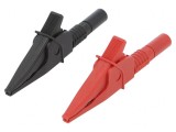 Borne crocodil 20A negru-roșu 1kV 39mm