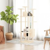VidaXL Ansamblu de pisici cu st&acirc;lpi din funie de sisal, crem, 162 cm