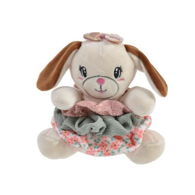 Catel din plus cu 3 elastice de par, 13 cm, Bej, ATU-088383 foto