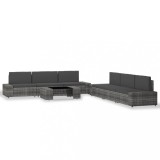 VidaXL Set mobilier de grădină, 7 piese, gri, poliratan