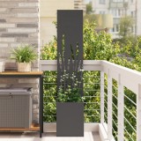 vidaXL Ghiveci de Grădină cu Panou Decorativ Negru 32 x 140 cm