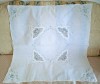 Fata de masa Vintage din bumbac cu broderie florala- Trandafiri Bleu