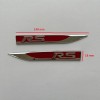 Set 2 Ornamente Aripa RS Rosu, Metal, 148x18mm, Embleme Auto Universale, Prindere Banda Dubla Adeziva