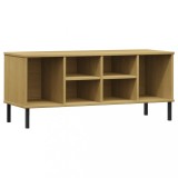 Cumpara ieftin Pantofar cu picioare metalice &bdquo;OSLO&rdquo; maro 106x35x45 cm lemn