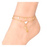 Cumpara ieftin Bratara de glezna placata cu aur Hearts