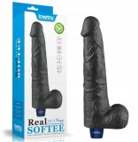 Vibrator XXL Realist Lovetoy Real Softee 27,2 cm - Negru