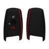 Husa Cheie Auto Kwmobile pentru BMW 3 Butoane, Negru/Rosu, Silicon, KWM0000085G004C