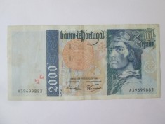 Portugalia 2000 Escudos 1996,bancnota din imagini foto