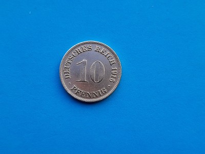 10 Pfennig 1915 Lit. D -Germania-mai Rar foto