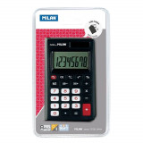 Calculator de Birou MILAN, 8 Digits, 102x67x9 mm, Alimentare Duala, Corp din Plastic Negru, Calculatoare Birou, Calculator 8 Digits, Calculator Buzuna