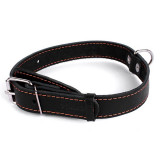 Zgardă de piele pentru c&acirc;ini - 48- 63cm, 35mm - negru, COLLAR