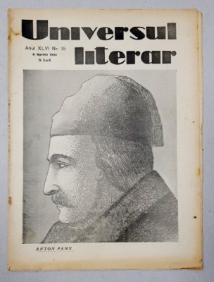 REVISTA &amp;#039;UNIVERSUL LITERAR&amp;#039;, ANUL XLVI, NR. 15, 6 APRILIE 1930 foto