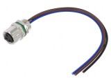 Conector M8 mamă 3 pini drept pentru montare pe panou 3A