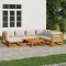 Gossi set mobilier gradina cu perne gri deschis, 8 piese, lemn masiv
