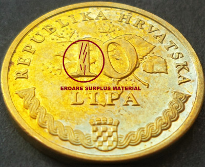 Moneda 10 LIPA - CROATIA, anul 2005 *cod 1756 A - PATINA + EROARE SURPLUS foto