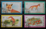 BC493, Mongolia 1987, serie fauna, vulpi, Stampilat