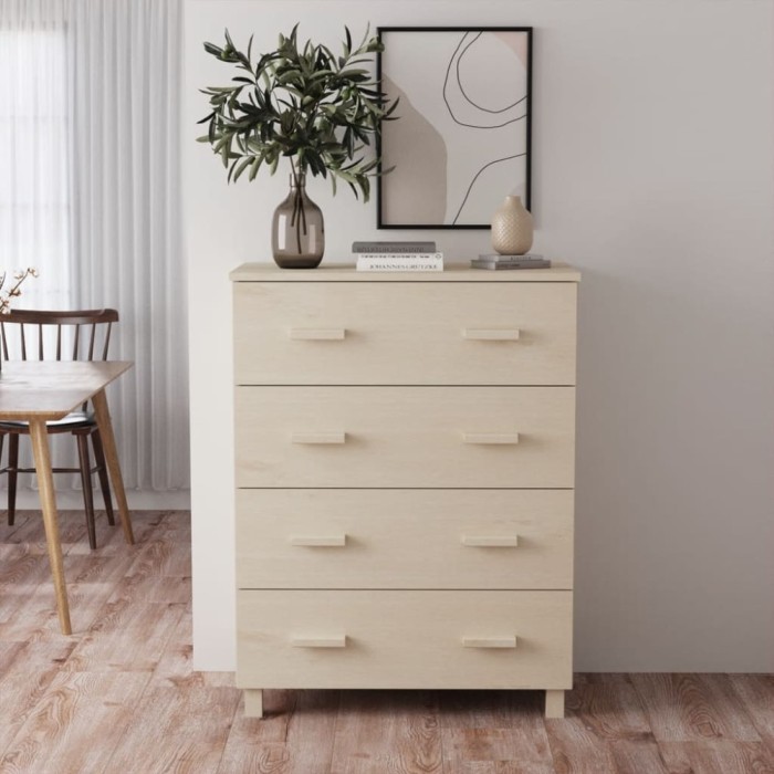 Servantă &bdquo;HAMAR&rdquo;, maro miere, 79x40x103,5 cm, lemn masiv de pin