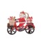 Decoratiune de craciun din lemn, flippy, cu snur pentru agatare in brad, model om de zapada pe bicicleta, 10.3x11.5x0.5 cm, multicolor