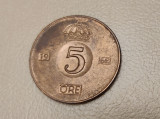 Suedia - 5 ore (1962) monedă s012 - Regele Gustaf VI Adolf