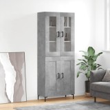 vidaXL Dulap &icirc;nalt, gri beton, 69,5x34x180, lemn compozit