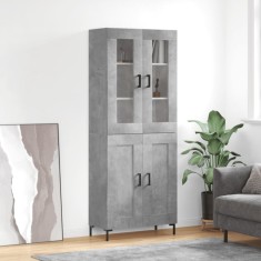 vidaXL Dulap &amp;icirc;nalt, gri beton, 69,5x34x180, lemn compozit foto