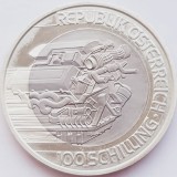 459 Austria 100 Schilling 2001 Transportation km 3073 titan si argint, Europa