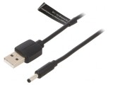 Cablu USB A la DC 3,5/1,35 Negru 1m, Vention