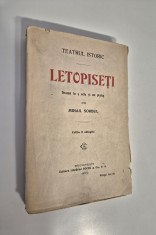 Carte Veche 1922 Teatru Mihail Sorbul Letopiseti