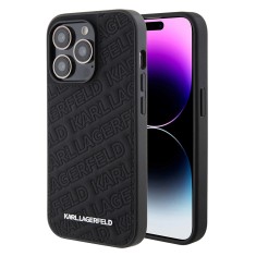 Husa iPhone 15 Pro Max Karl Lagerfeld Diagonal Quilted K Pattern, negru, KLHCP15XPQKPMK foto